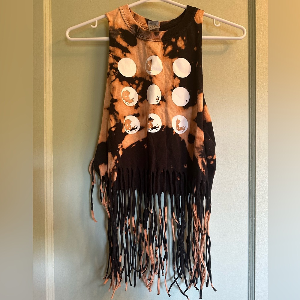 OOAK Majesty Makings Tie-Dye Fringe Tank Top